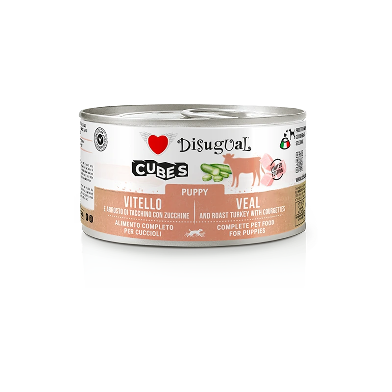 Disugual Cubes Puppy — Vițel, curcan și dovlecel — 150 g